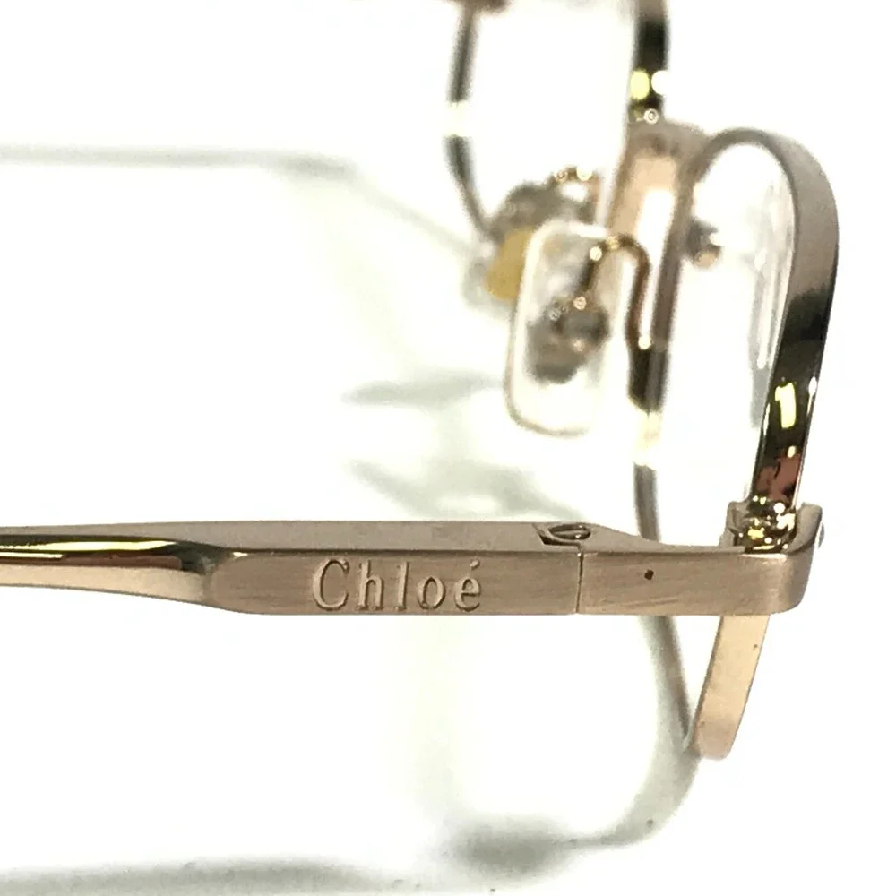 Chloe Eyeglasses Frames CL1108 C03 Shiny Gold Rectangular Full Rim 51-18-135